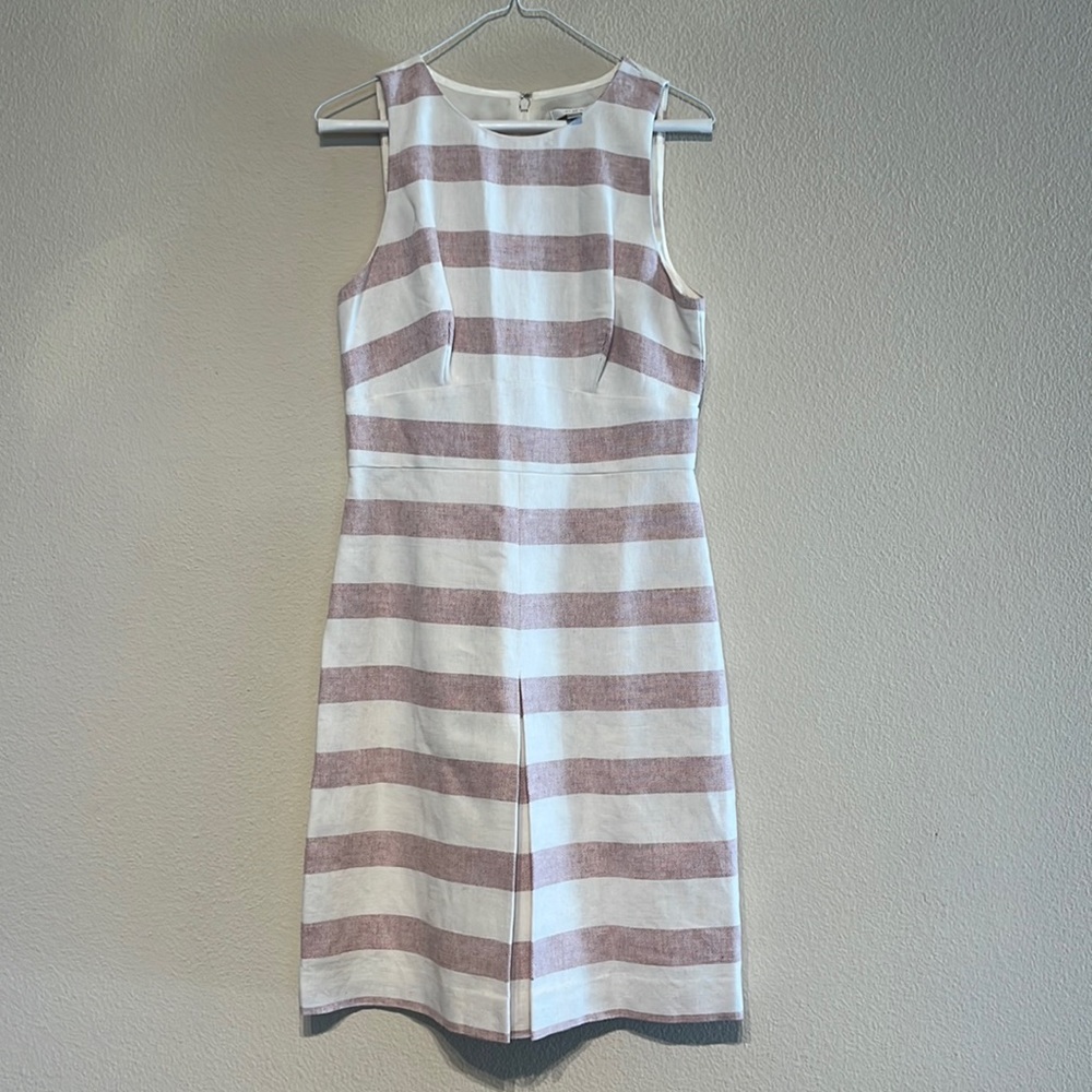 Women’s Pink and White Striped J.Crew Dress